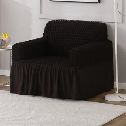 2025 Turkish Bubble Frill Sofa Covers : Black