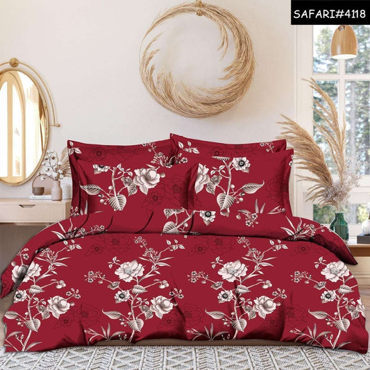 4-Piece Double Bed Comforter Set - Red