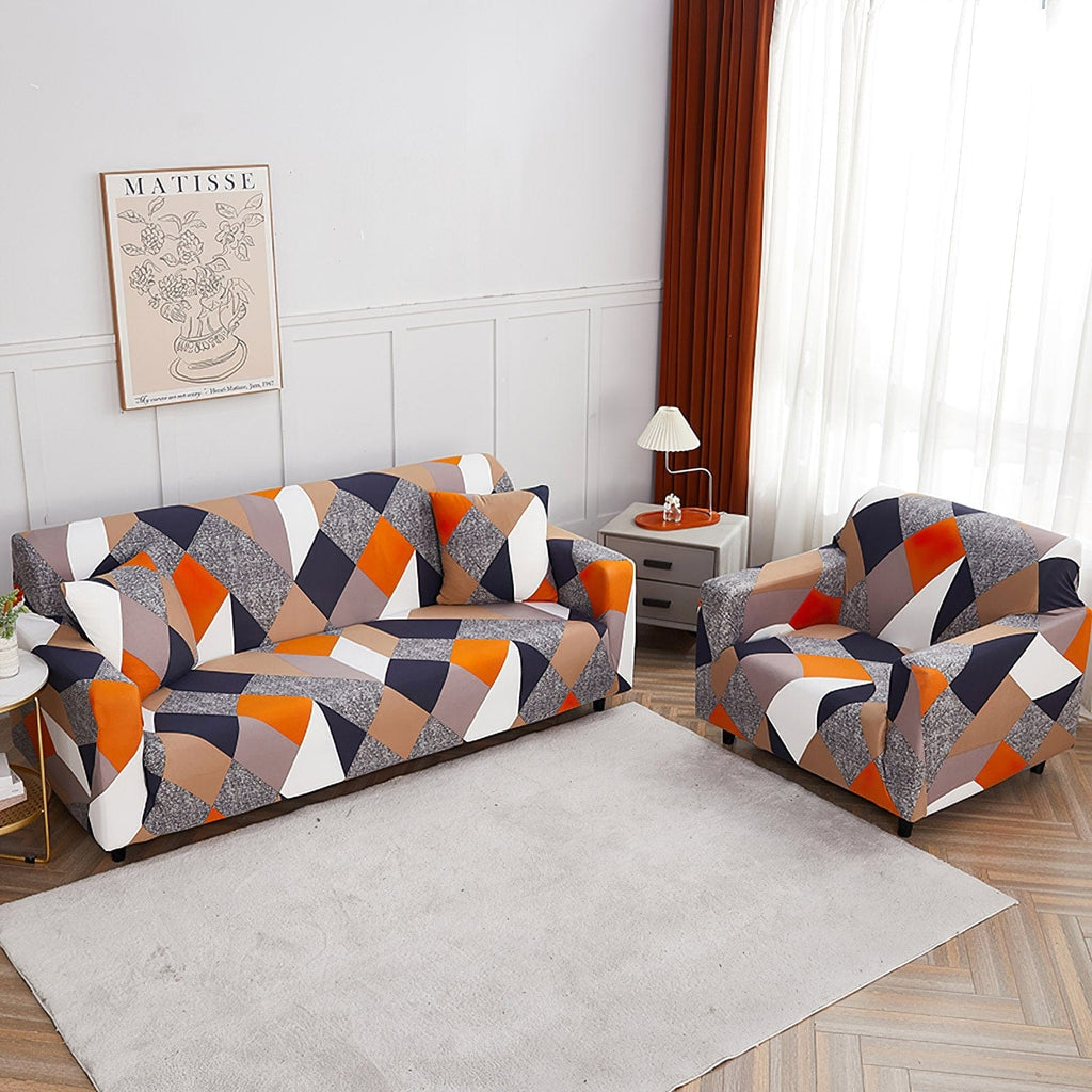 MellowCovers Prism Orange Strechable Sofa Cover