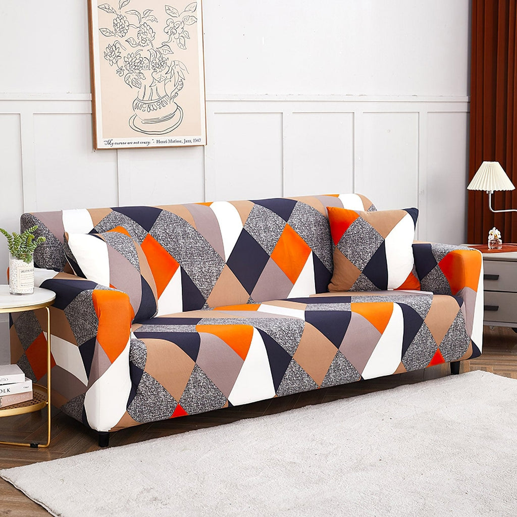 MellowCovers Prism Orange Strechable Sofa Cover