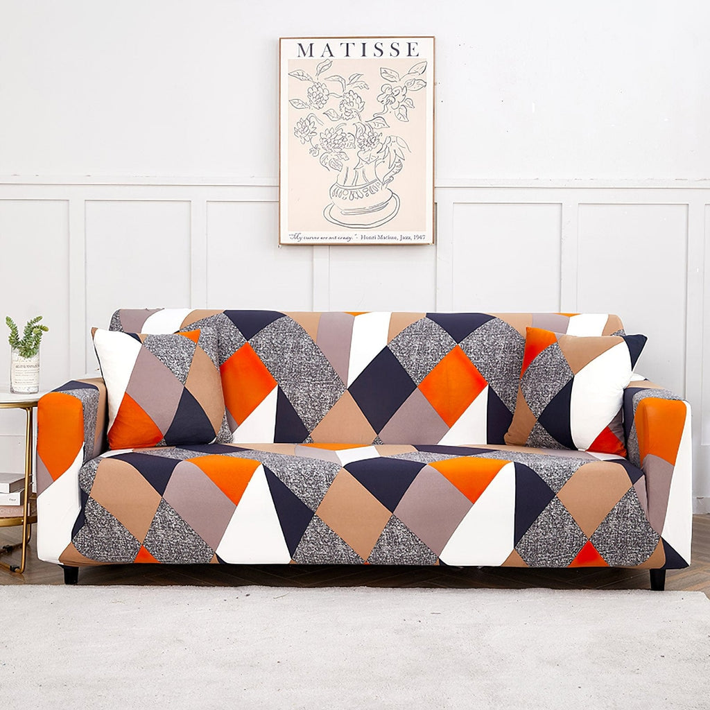 MellowCovers Prism Orange Strechable Sofa Cover