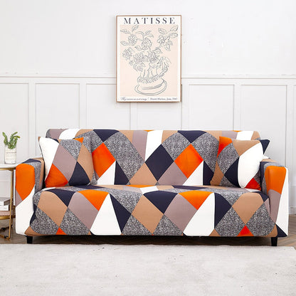 MellowCovers Prism Orange Strechable Sofa Cover