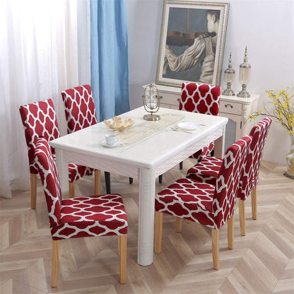 Red Diamond Printed Chair Cover