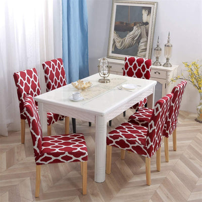 Red Diamond Printed Chair Cover