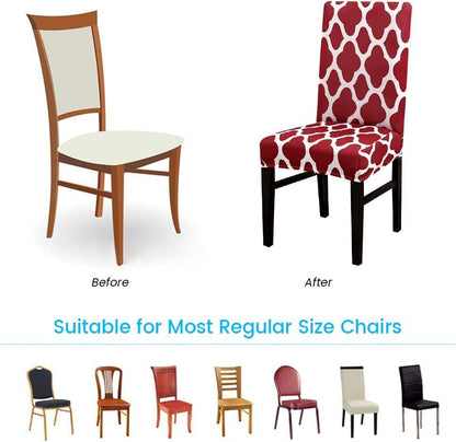 Red Diamond Printed Chair Cover