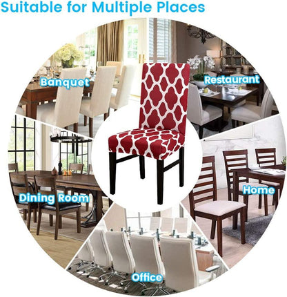 Red Diamond Printed Chair Cover