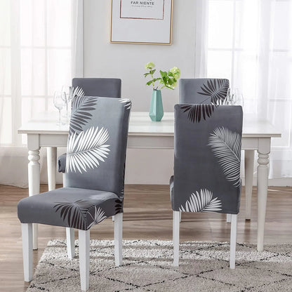 Charcoal Fern Printed Chair Cover
