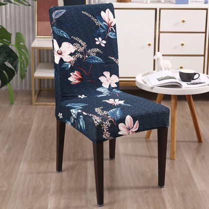 Lotus Blue Printed Chair Cover