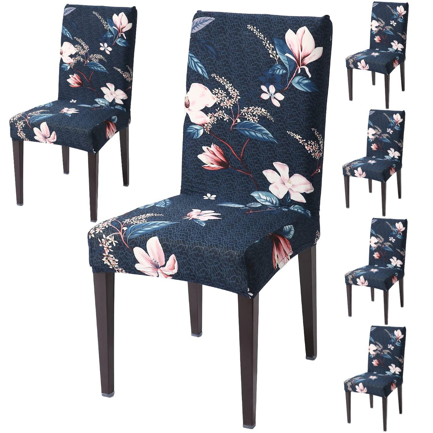 Lotus Blue Printed Chair Cover