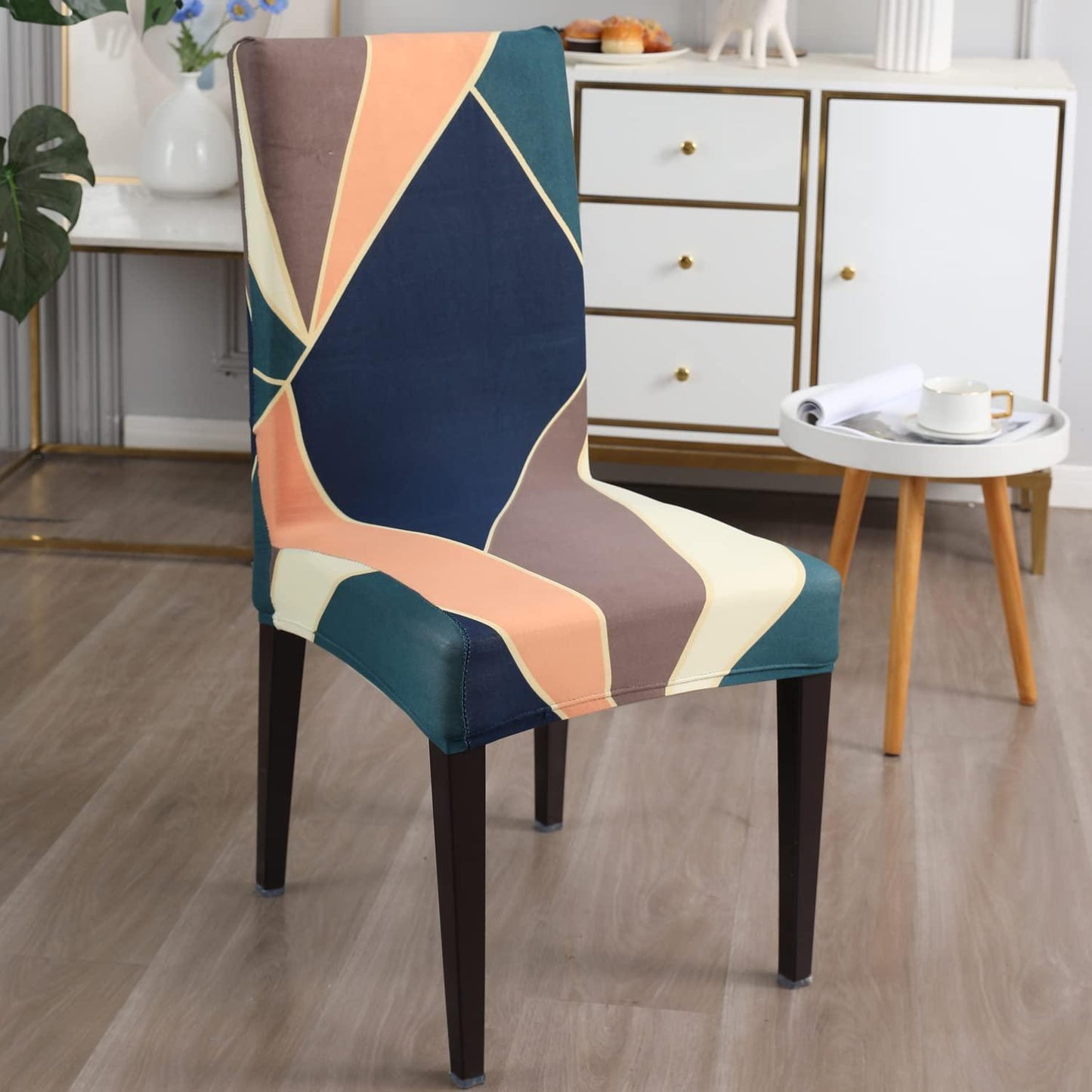Peach Prism Printed Chair Cover